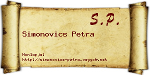 Simonovics Petra névjegykártya
